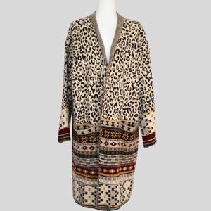 MAXSPORT Women's Animal Print Long Cardigan Size XL